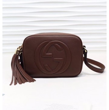 Gucci Soho Small Leather Disco Bag GU308364-dark-brown